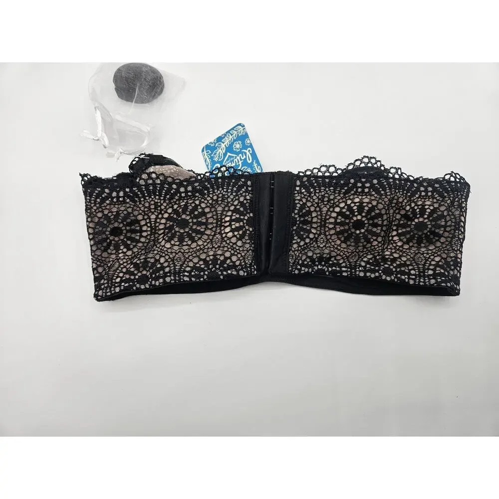 Free People Womens Starla Black Underwire‎ Balconette Bra Size 32A NWT